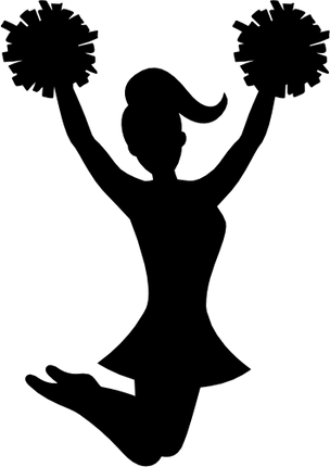(s140-01-1Q) Cheer Cheerleader Silhouette
