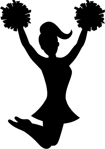 (s140-01-1Q) Cheer Cheerleader Silhouette