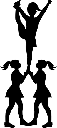 (s140-01-1U) Cheer Cheerleader Silhouette
