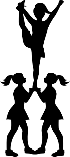 (s140-01-1U) Cheer Cheerleader Silhouette