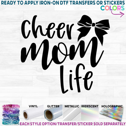 (s140-4) Cheer Mom, Cheer Mom Life, Cheer Mom Squad Bow