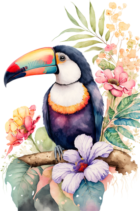 (s142-2Q) Toucan Flowers