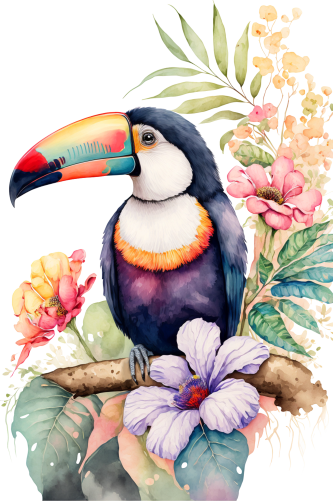 (s142-2Q) Toucan Flowers