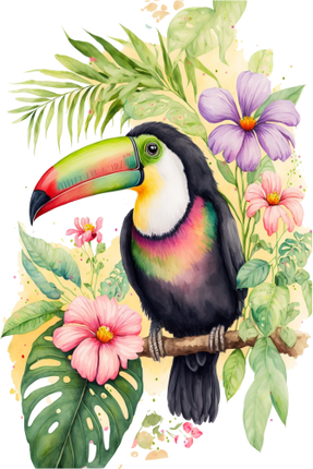 (s142-2S) Toucan Flowers