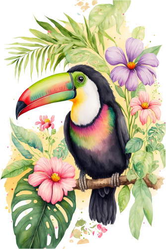 (s142-2S) Toucan Flowers