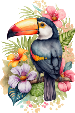 (s142-2T) Toucan Flowers