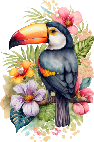 (s142-2T) Toucan Flowers