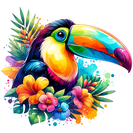 (s142-2V) Toucan Flowers