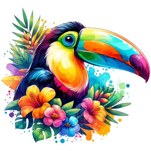 (s142-2V) Toucan Flowers