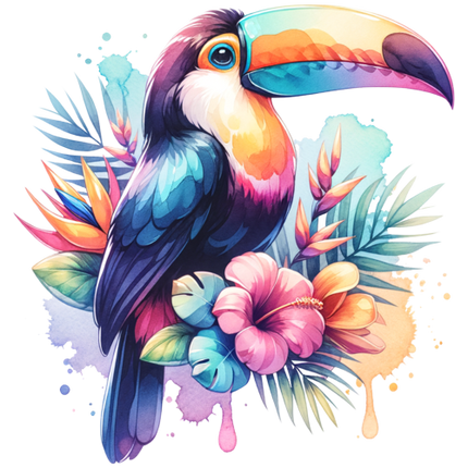 (s142-2W) Toucan Flowers