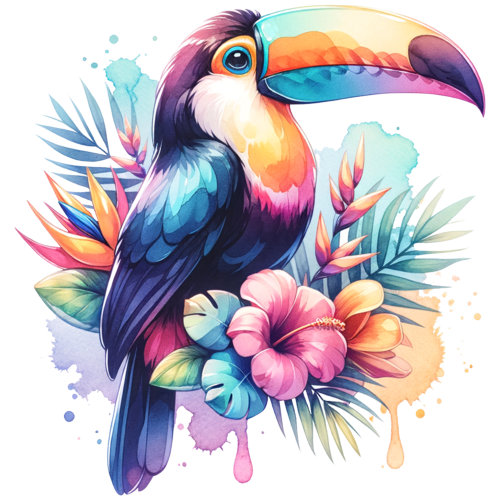 (s142-2W) Toucan Flowers