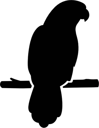 (s142-B) Parrot Bird Silhouette