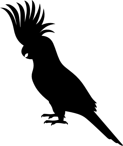 (s142-F) Parrot Bird Silhouette