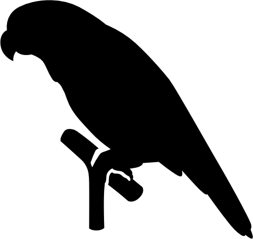 (s142-G) Parrot Bird Silhouette