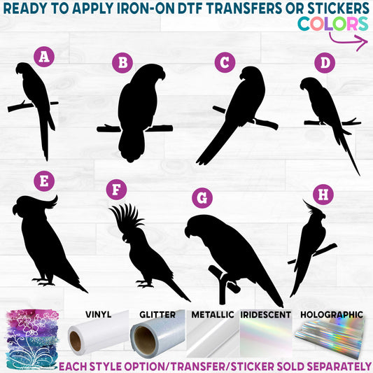 (s142) Parrots Parrot Bird Printed Heat Transfer or Sticker