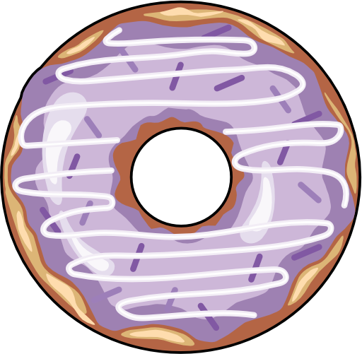 (s242) Colorful Glazed Icing Donut