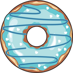 (s242) Colorful Glazed Icing Donut