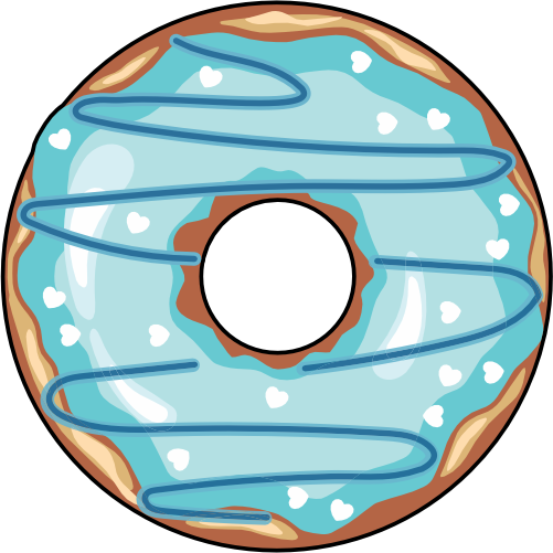(s242) Colorful Glazed Icing Donut