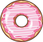 (s242) Colorful Glazed Icing Donut