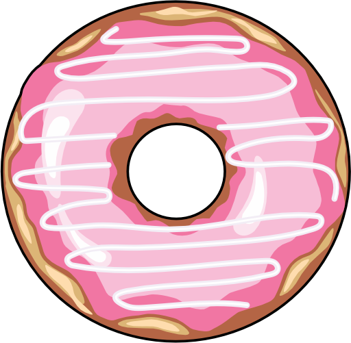 (s242) Colorful Glazed Icing Donut