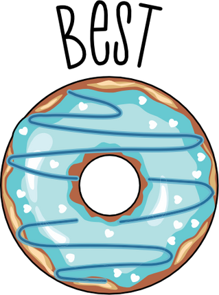 (s144-4) Best Teal Donut