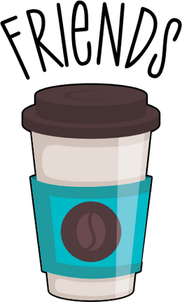 (s144-4) Friends Teal Coffee