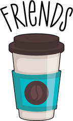 (s144-4) Best Friends Donut Coffee Pink Purple Teal