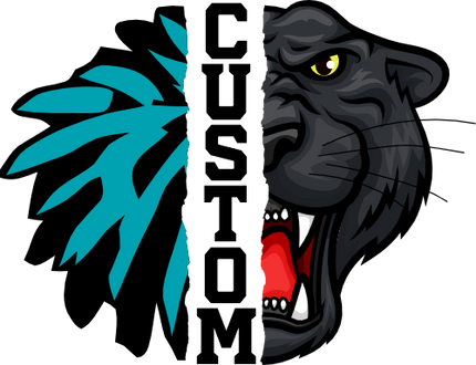 (s145-04-G) Cheer Split Mascot Team Name Custom Text
