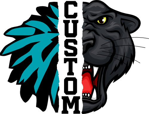 (s145-04-G) Cheer Split Mascot Team Name Custom Text