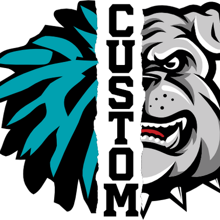 (s145-04-G) Cheer Split Mascot Team Name Custom Text
