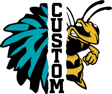 (s145-04-G) Cheer Split Mascot Team Name Custom Text