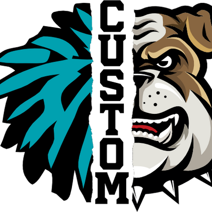 (s145-04-G) Cheer Split Mascot Team Name Custom Text