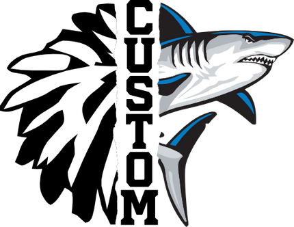 (145-1H-10) Shark Cheer Split Mascot Pom Pom