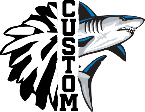 (145-1H-10) Shark Cheer Split Mascot Pom Pom
