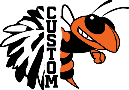 (145-1H-14-2) Orange Bee Cheer Split Mascot Pom Pom