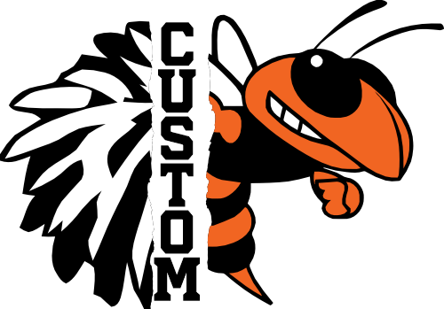 (145-1H-14-2) Orange Bee Cheer Split Mascot Pom Pom