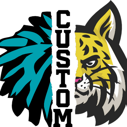 (s145-04-G) Cheer Split Mascot Team Name Custom Text