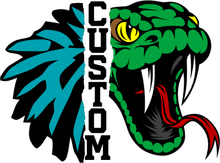 (s145-04-G) Cheer Split Mascot Team Name Custom Text