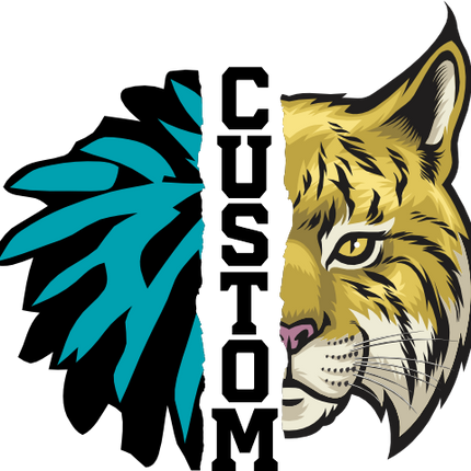 (s145-04-G) Cheer Split Mascot Team Name Custom Text