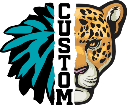 (s145-04-G) Cheer Split Mascot Team Name Custom Text