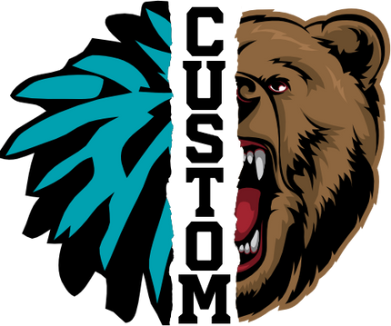 (s145-04-G) Cheer Split Mascot Team Name Custom Text