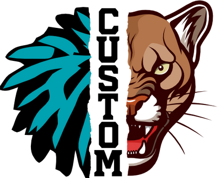 (s145-04-G) Cheer Split Mascot Team Name Custom Text