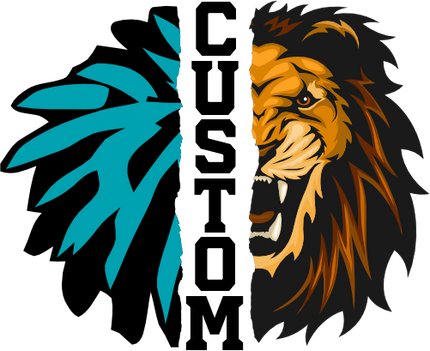(s145-04-G) Cheer Split Mascot Team Name Custom Text