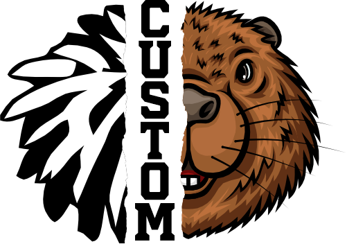 (145-1H-32) Beaver Cheer Split Mascot Pom Pom