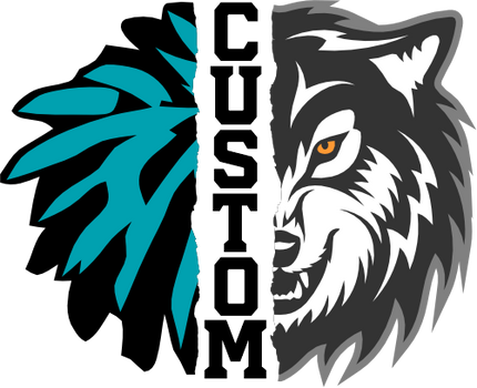 (s145-04-G) Cheer Split Mascot Team Name Custom Text