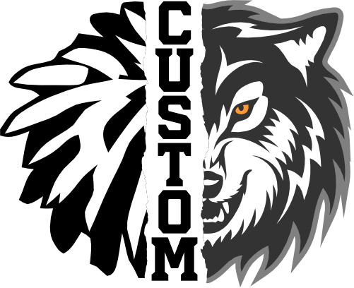 (145-1H-33) Wolf Cheer Split Mascot Pom Pom