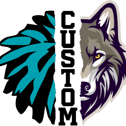 (s145-04-G) Cheer Split Mascot Team Name Custom Text