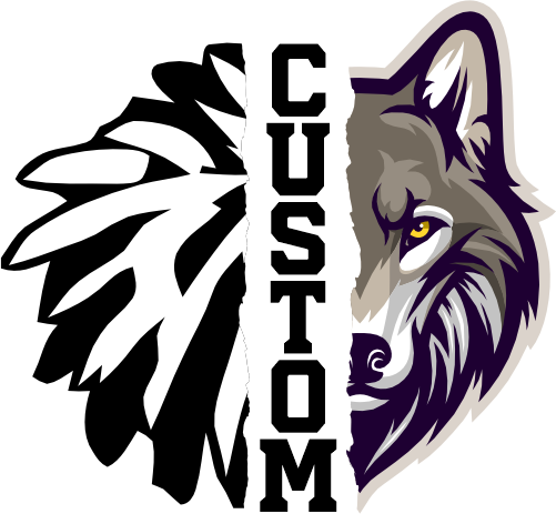 (145-1H-35) Wolf Cheer Split Mascot Pom Pom