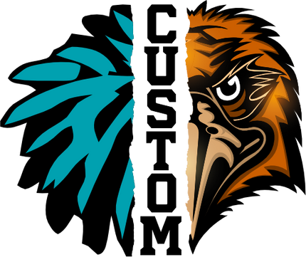 (s145-04-G) Cheer Split Mascot Team Name Custom Text