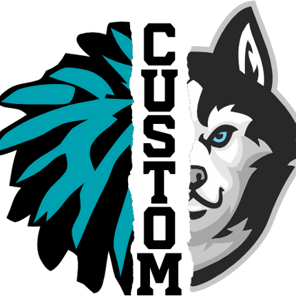 (s145-04-G) Cheer Split Mascot Team Name Custom Text